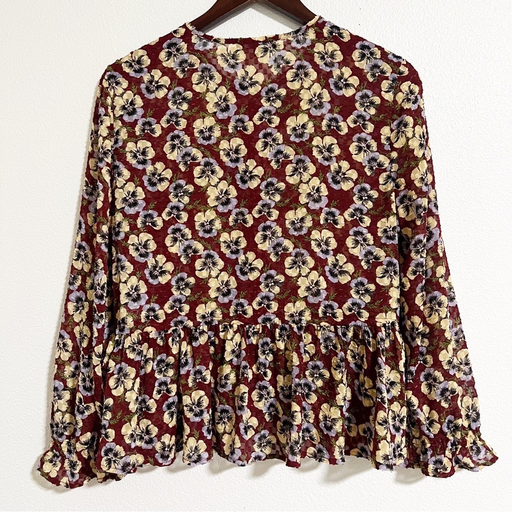 Madewell Viola Floral Ruffle Hem Blouse - Picture 6 of 15
